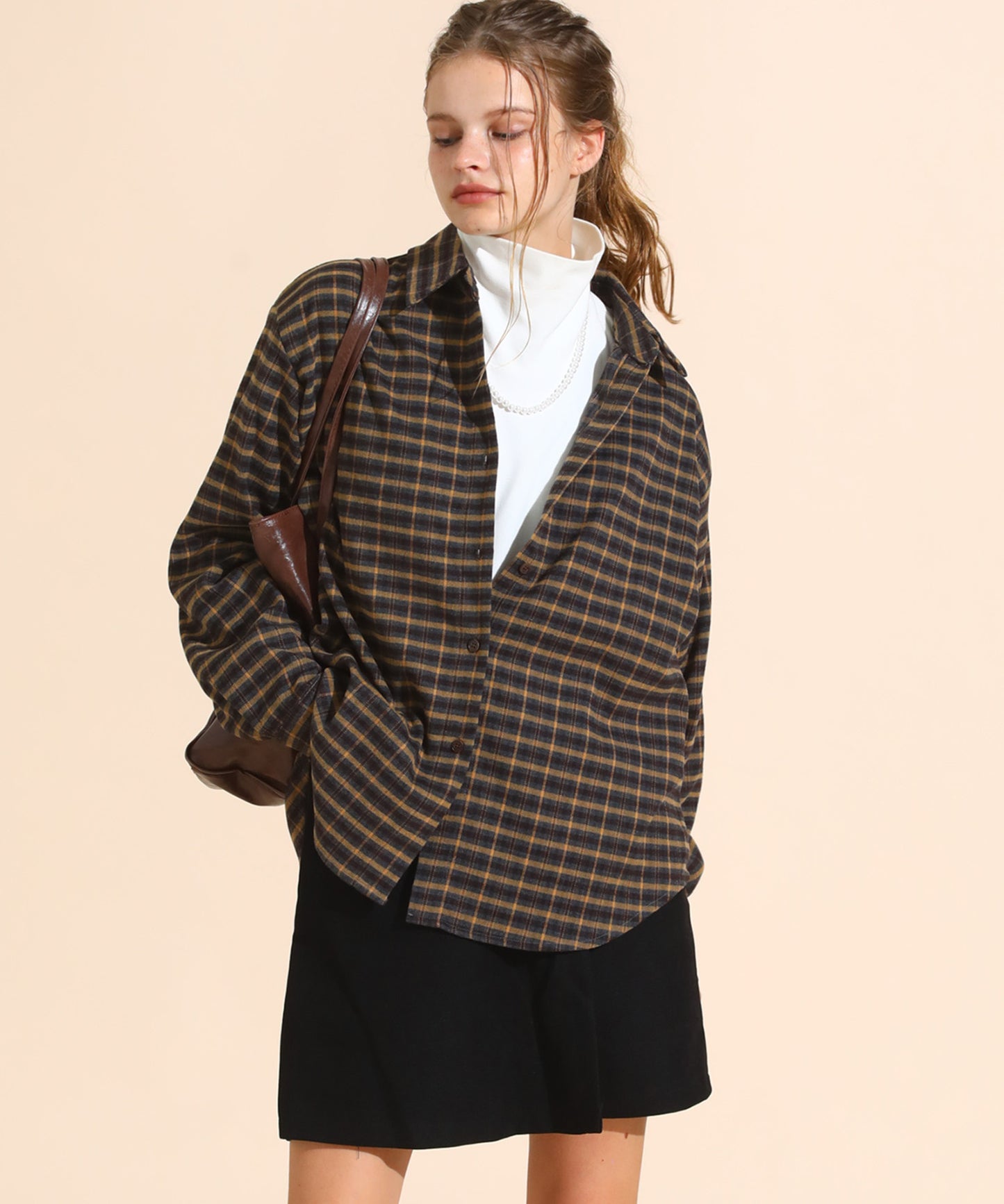 チェックコーデュロイシャツ