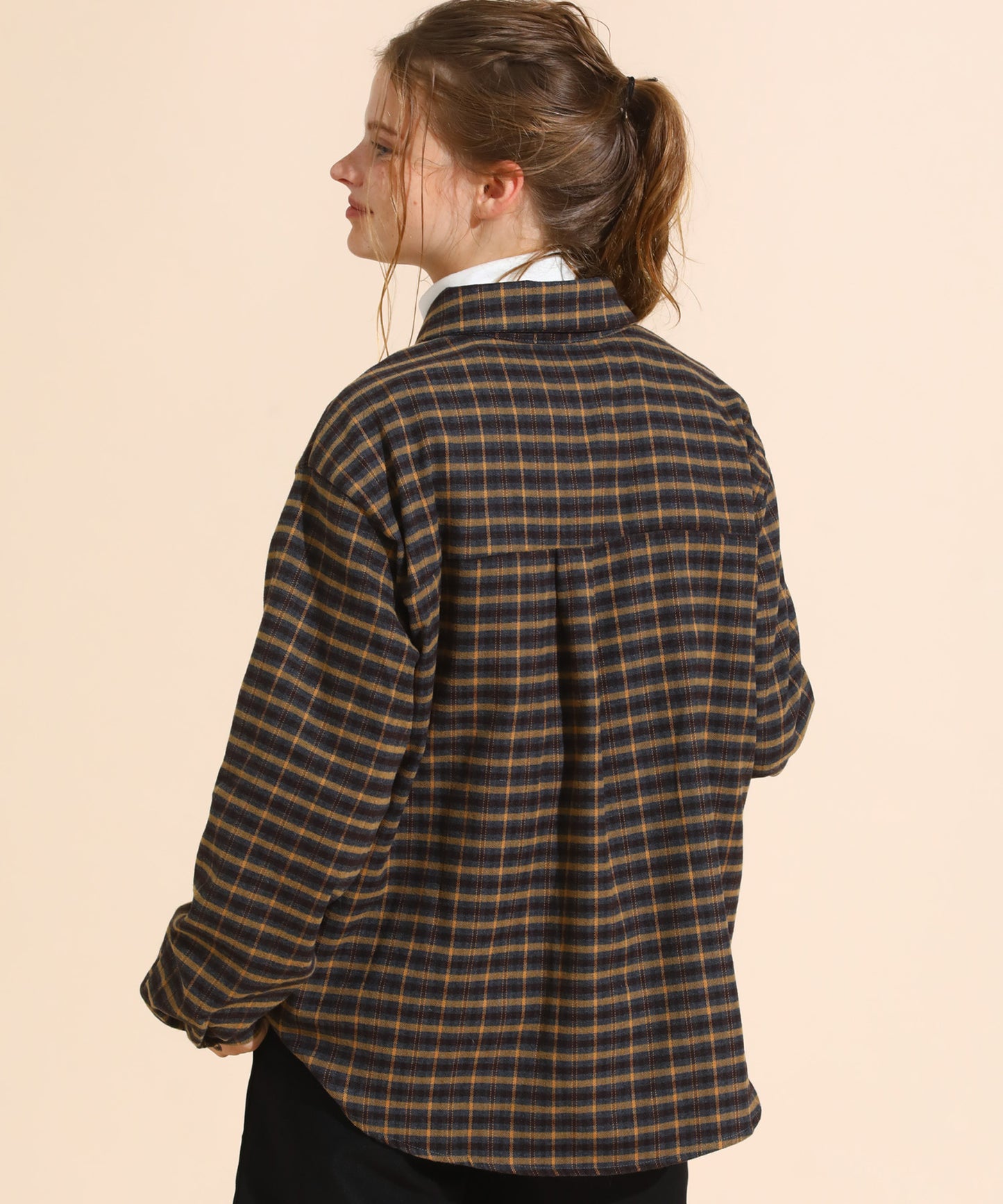 チェックコーデュロイシャツ