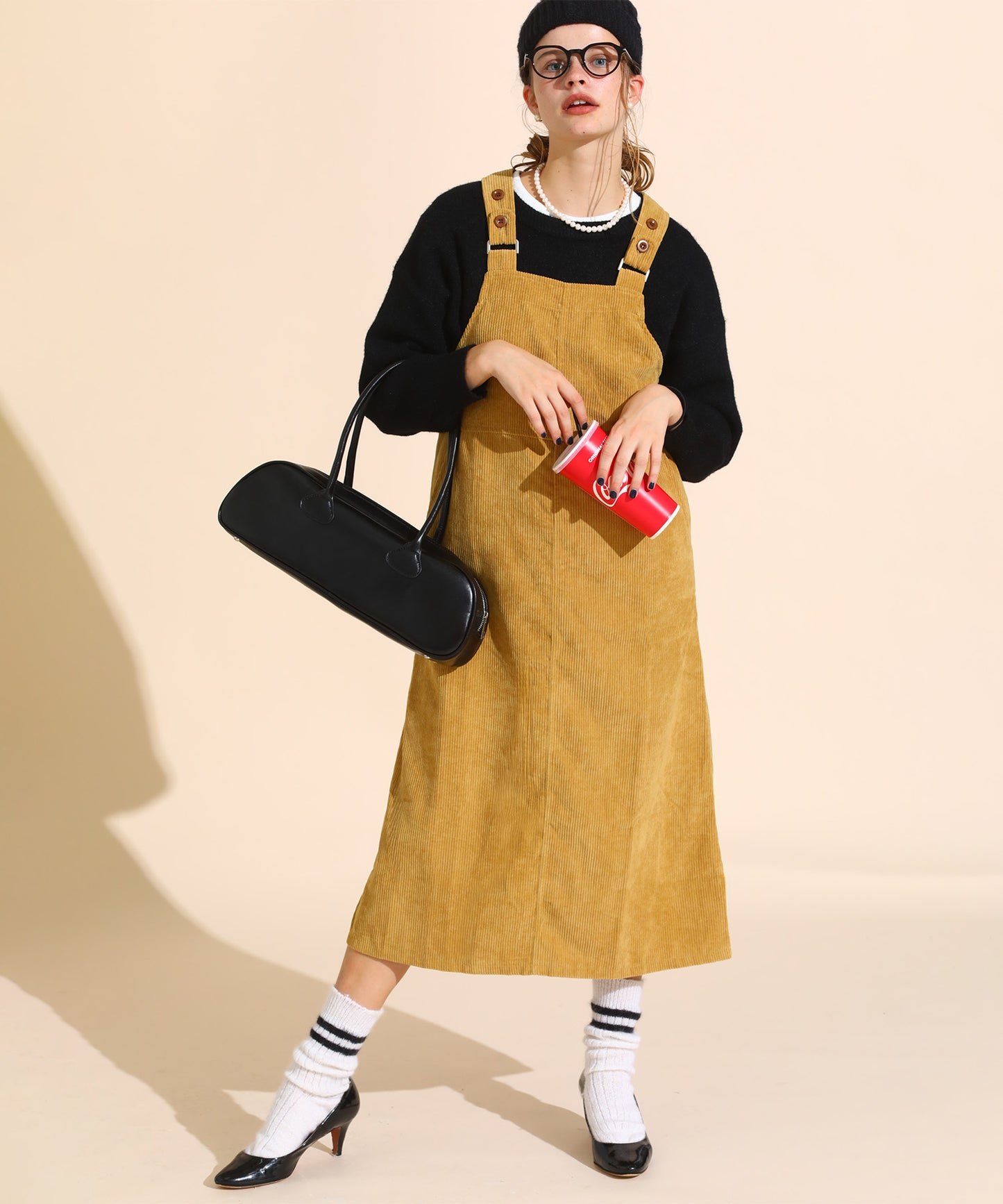 コーデュロイジャンパースカート