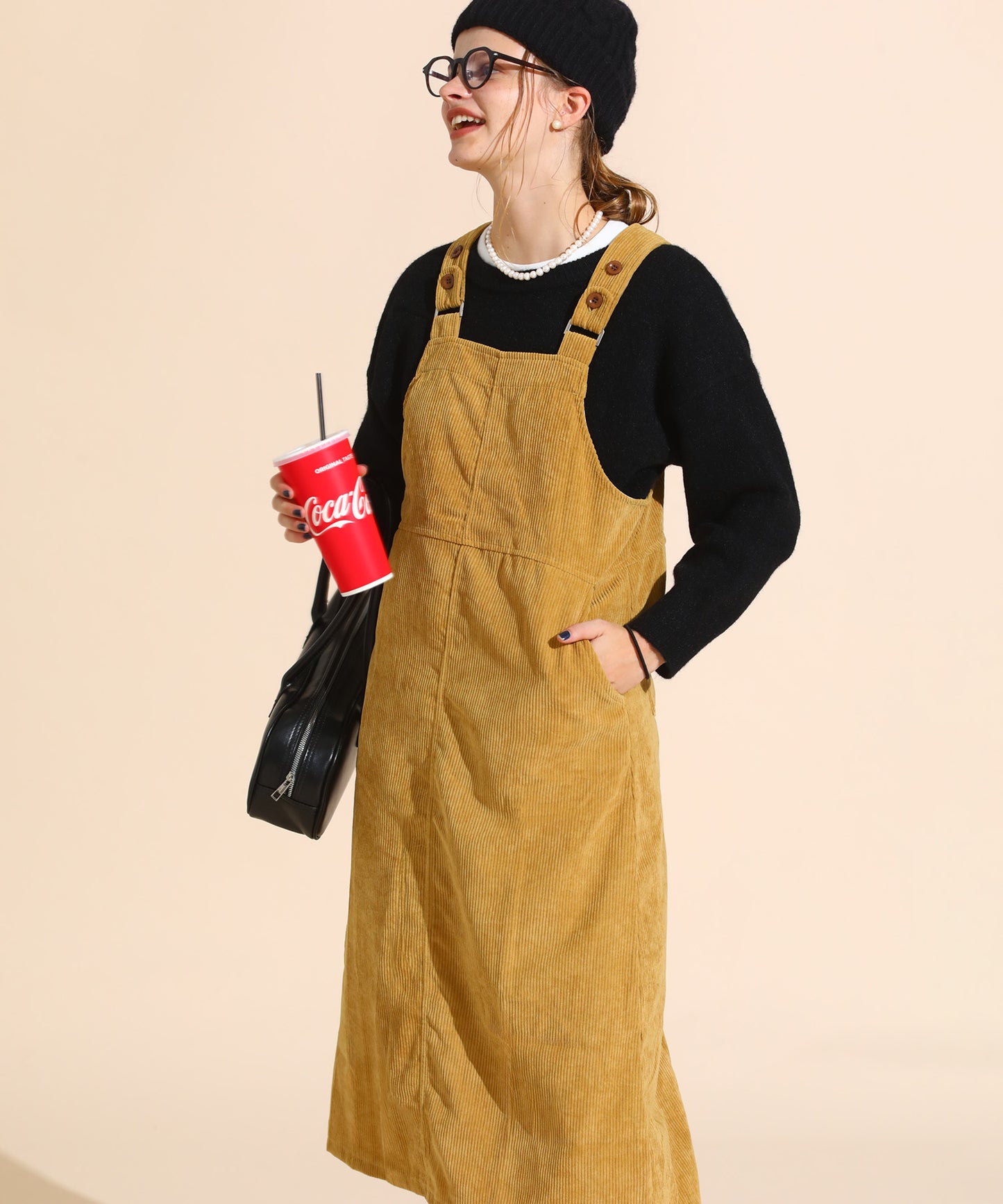 コーデュロイジャンパースカート