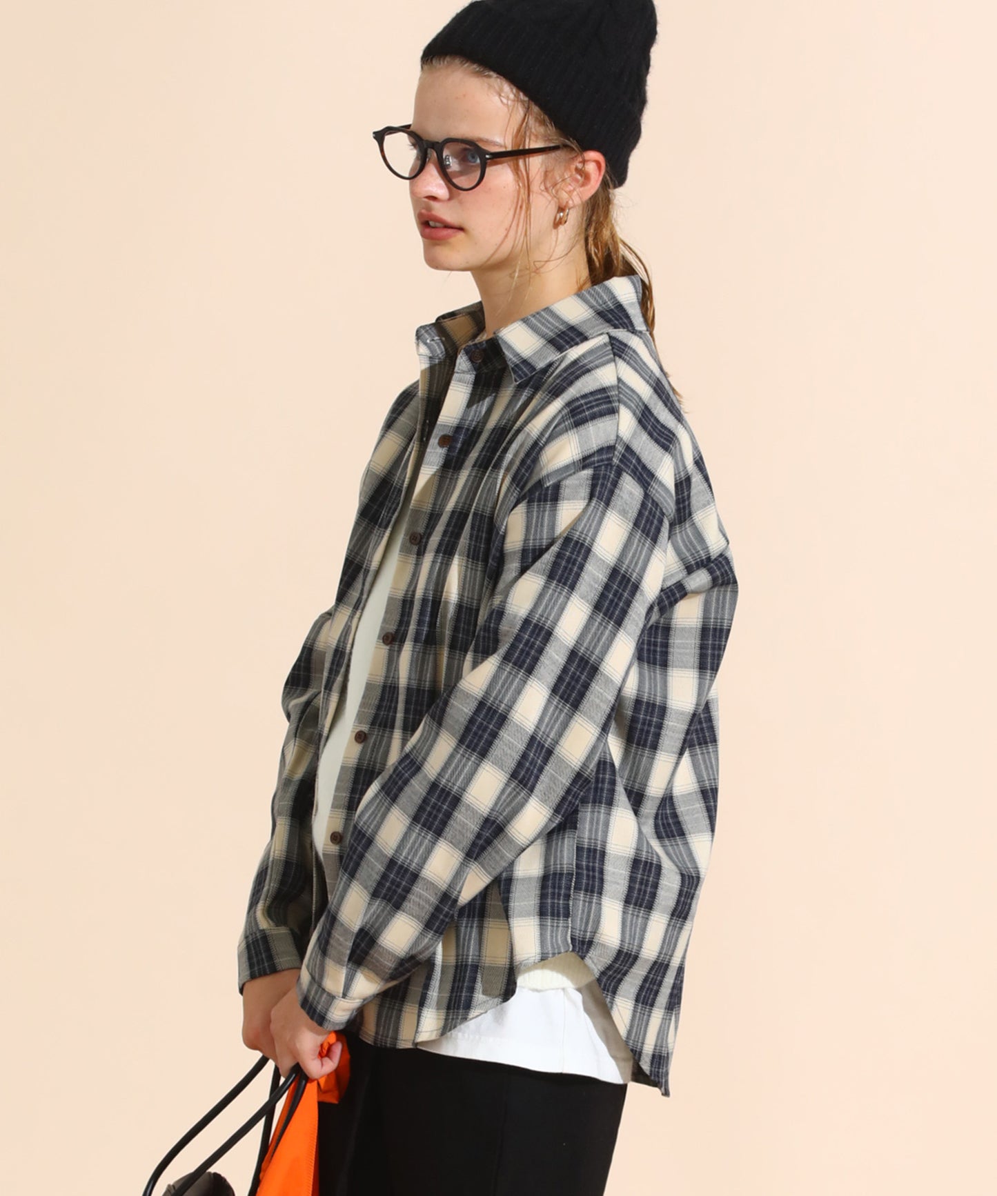 チェックコーデュロイシャツ