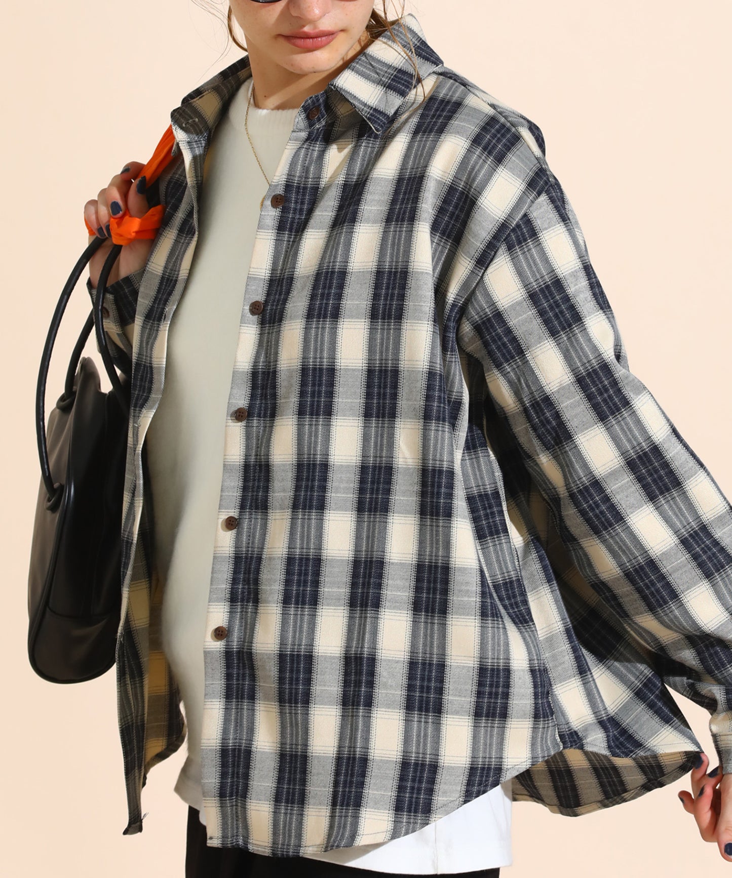 チェックコーデュロイシャツ