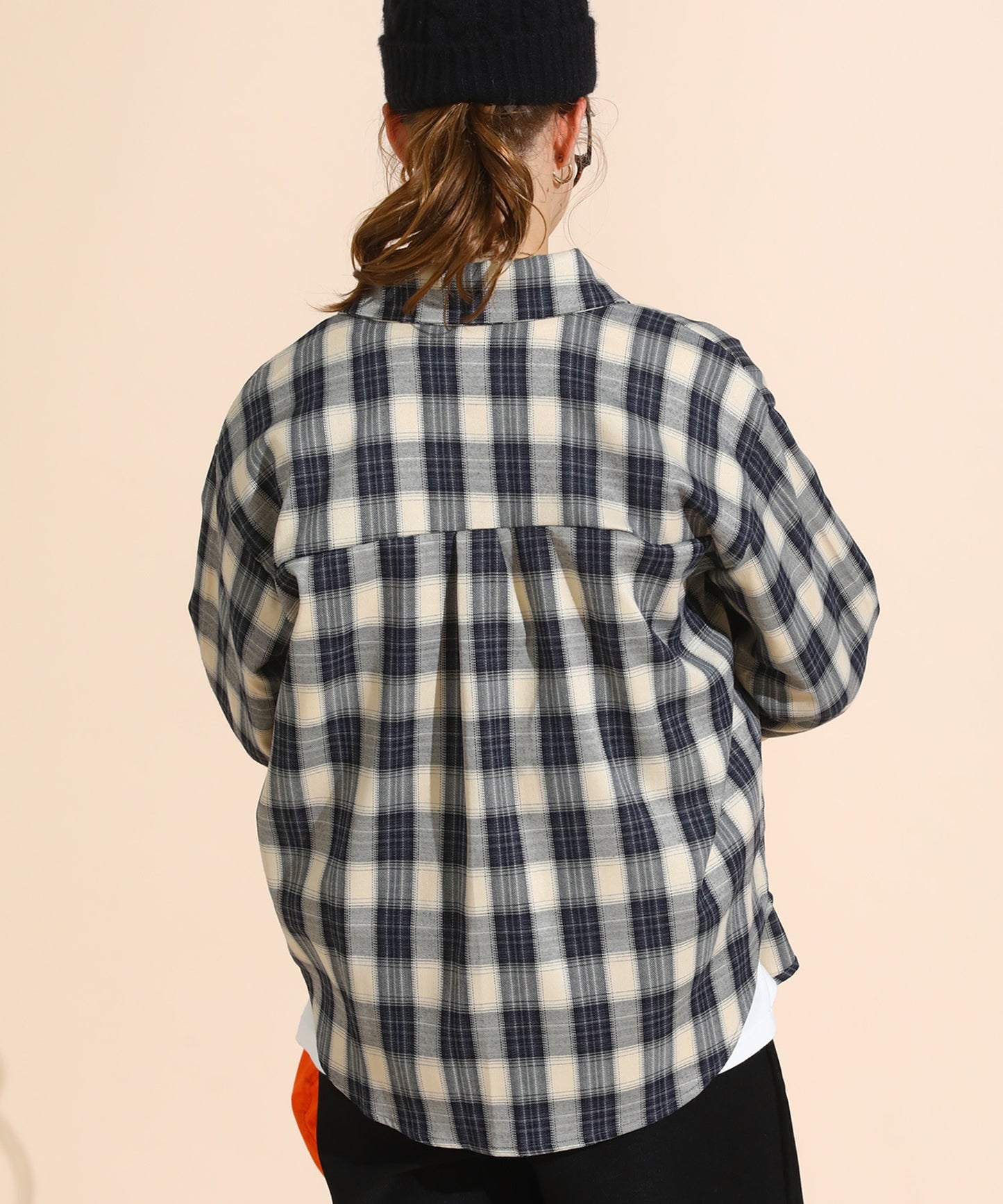 チェックコーデュロイシャツ