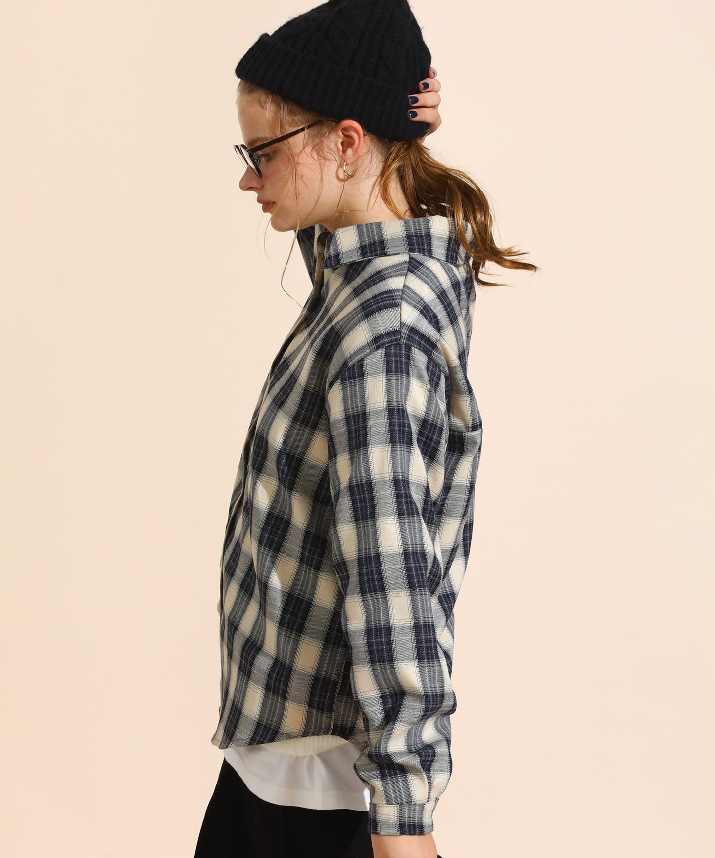 チェックコーデュロイシャツ