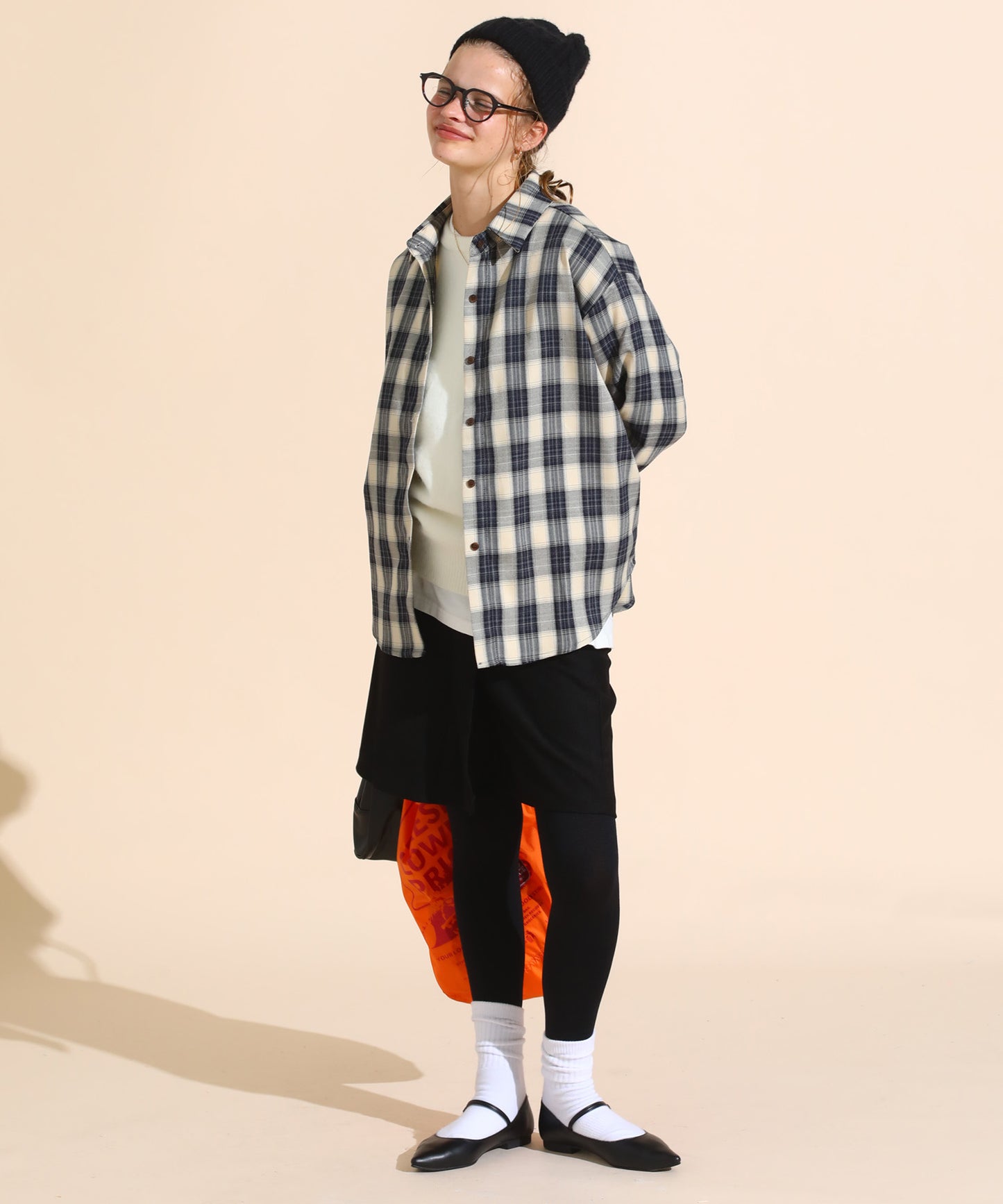 チェックコーデュロイシャツ