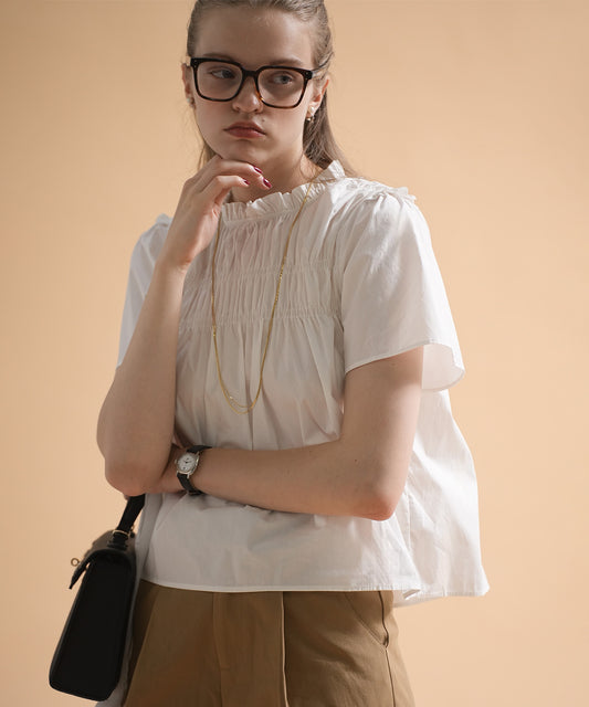 ギャザーフレアブラウス