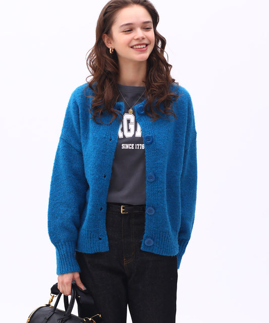 ボタンクルーネックカーディガン/SCAB-KN01