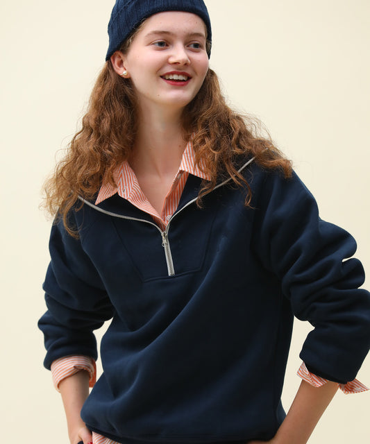 オーバーサイズスウエットZIPポロ/SCAC-SW01